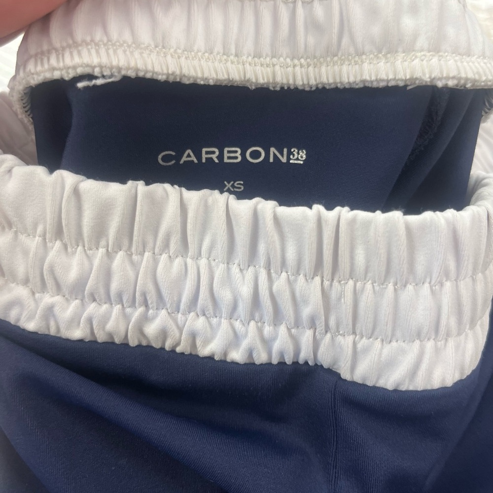 Carbon 38 xs wide leg track pants navy with white stripe - Picture 4 of 4